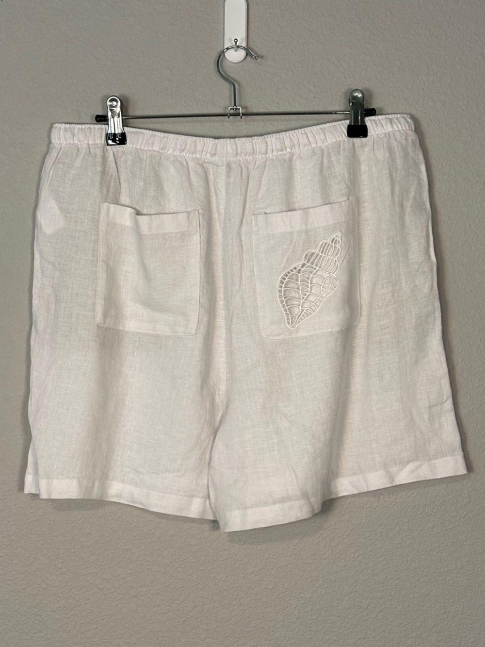 New! Calypso St Barth White 100% Linen Shorts - Size Large - Picture 2 of 7